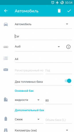 Drivvo für Android: Daten