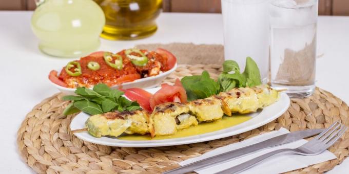 Fischspieße mit Joghurt und Ingwer