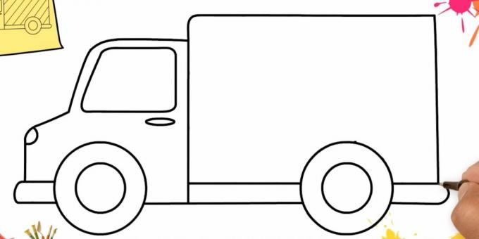 Wie zeichnet man einen LKW: Beenden Sie die Karosserie
