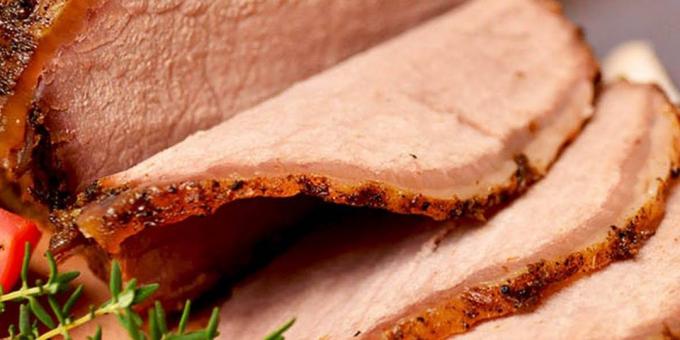 Rezept für Schweinefleisch im Ofen mit Kwas und Minze