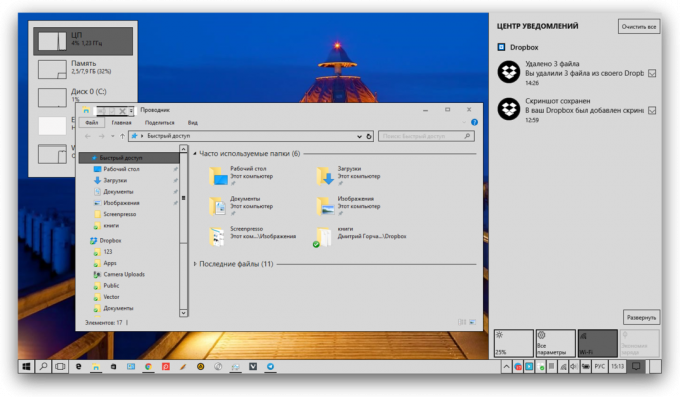 Dekoration von Windows 10: grau Thema