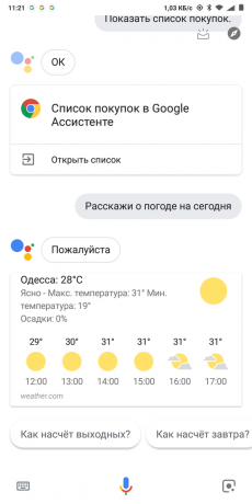 Google Now: Wetter