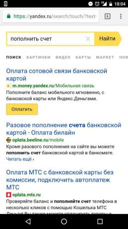 „Yandex“: Konto nachfüllen