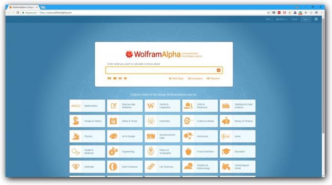 Die meisten Suchmaschinen: Wolfram | alpha