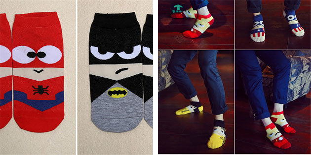 Schöne Socken: Herrensocken mit Superhelden