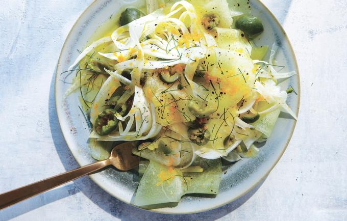 Salat von Melone und Fenchel