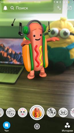 Tanzen Hotdog in Snapchat