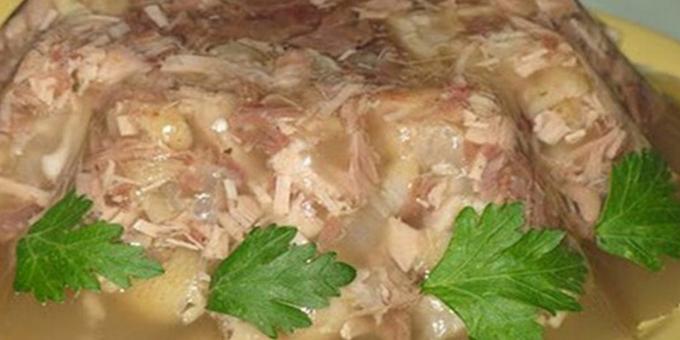 Rezepte: Gelierte Schweinefleisch und Hühnerbeine