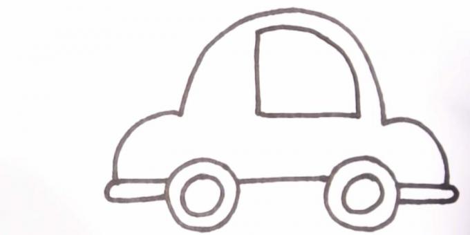 Wie zeichnet man ein Auto: Zeichnen Sie ein großes Fenster