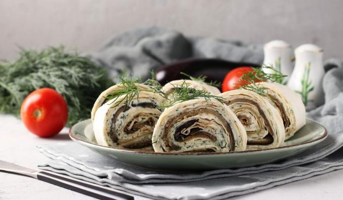 Lavash Roll mit Auberginen