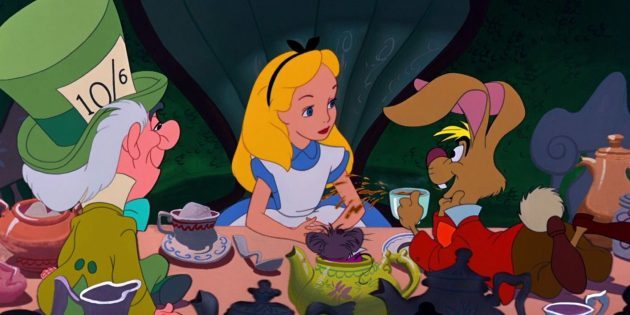 Still aus dem Animationsfilm „Alice im Wunderland“ im Jahr 1951