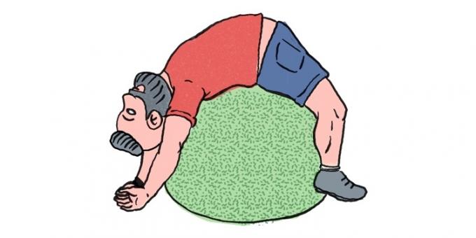 Wie wird man von Schmerzen in den Muskeln zu befreien: Übungen mit Gymnastikball