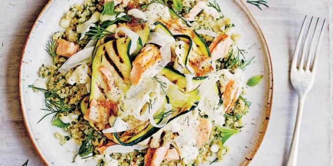 Was für das Abendessen zu kochen: Lachssalat