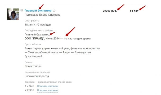 Antwort in verkürzter Form auf HH.ru