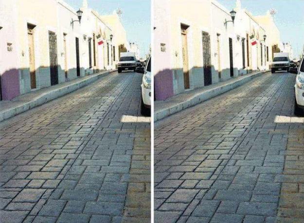 optische Täuschung: die beiden Straßen