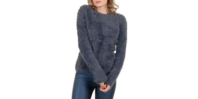 Flauschiger Pullover mit langen Ärmeln