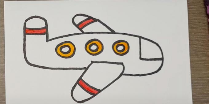 So zeichnen Sie ein Flugzeug: Übermalen Sie kleine Details