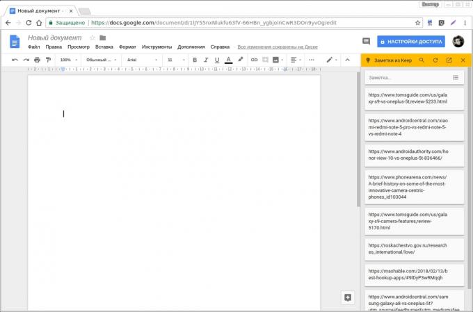 Google Text & Tabellen Add-ons: Google Keep