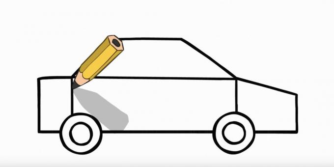 Wie zeichnet man ein Polizeiauto: Ziehen Sie den Rücken