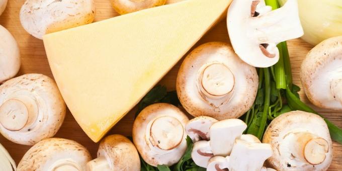 Pastetenfüllung mit Pilzen und Käse: ein einfaches Rezept