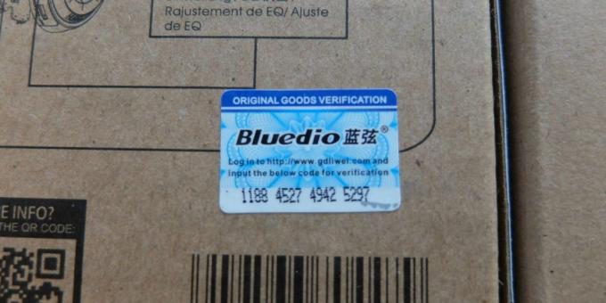 Das Hologramm auf der Verpackung des ursprünglichen Bluedio