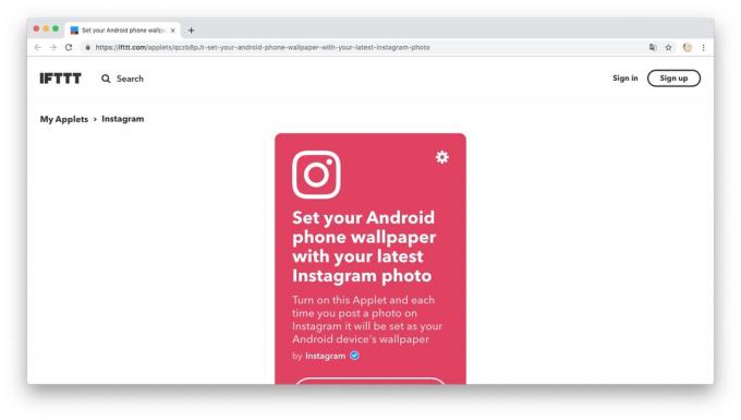 Action-Automatisierung mit IFTTT Rezepte: Downloadable Wallpaper von Instagram