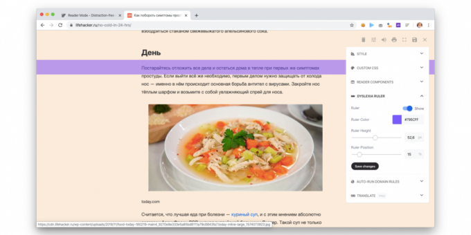 Readermode Erweiterung fügt einen vollständigen Lesemodus in Chrome 
