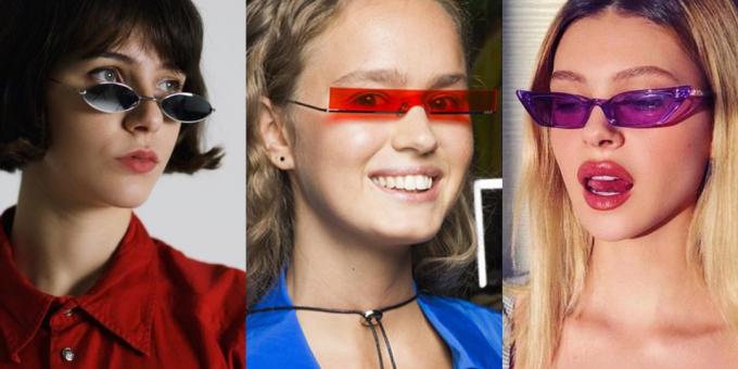 Frauen-Sonnenbrille mit schmaler horizontaler Linse ( „Trinity“)