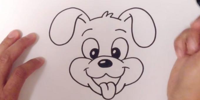 Zeichnen Sie die Ohren des Hundes