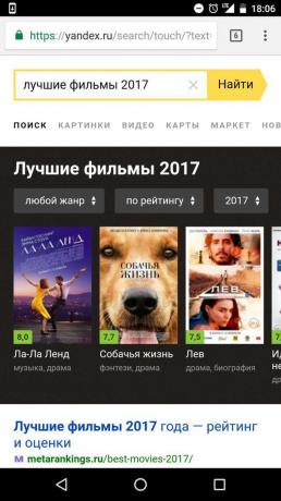 „Yandex“: die besten Filme des Jahres