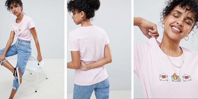 Damenmode T-Shirts aus europäischen Geschäften: T-Shirt Daisy Straße frei geschnitten