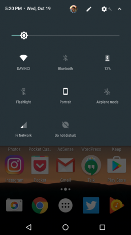 Android 7.1 schnell sett Optionen