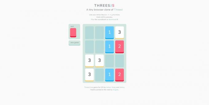Kostenlose Online-Puzzlespiele: Threes JS