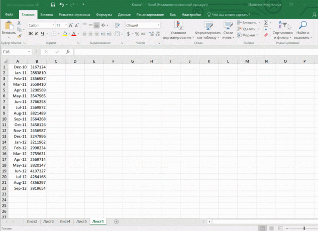 in Excel-Sheet Prognosen