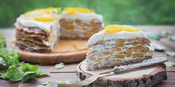 Pfannkuchen PP-Kuchen mit Käse-Quark-Creme