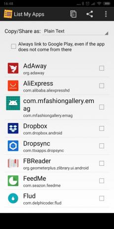 Android-Backup-Anwendungen: Liste Meine Apps