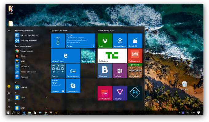 Microsoft Edge: Startmenü