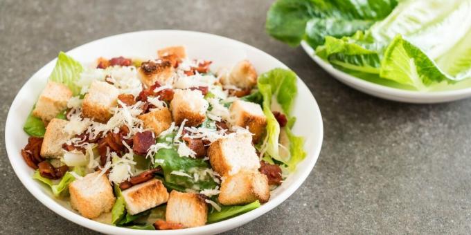Caesar-Salat mit Speck