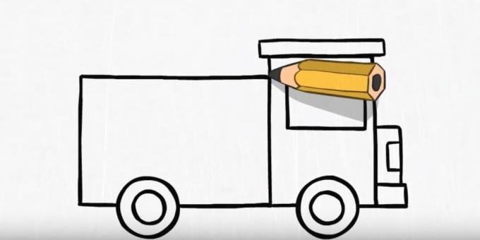 So zeichnen Sie ein Feuerwehrauto: Beenden Sie die Karosserie