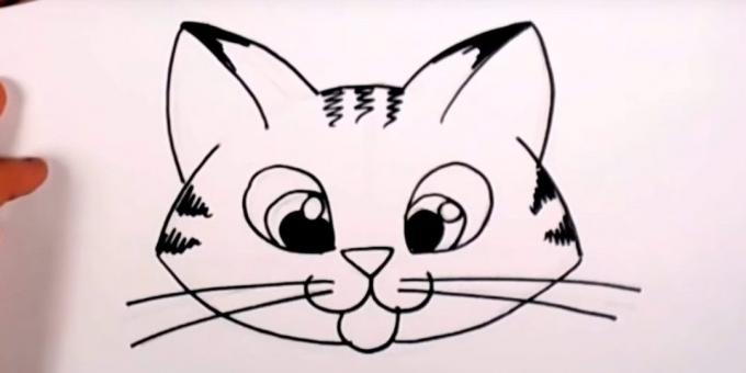 Wie einen Maulkorb Katze im Cartoon-Stil zeichnen