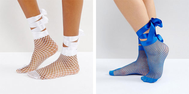 Schöne Socken: Socken mit Satinschleife