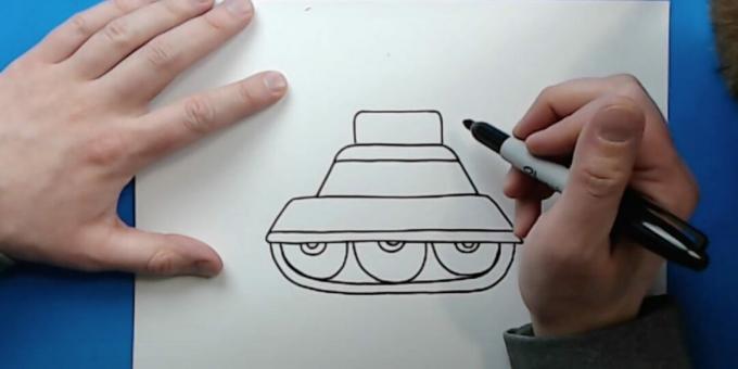 Wie man einen Panzer zeichnet: mache eine Raupe