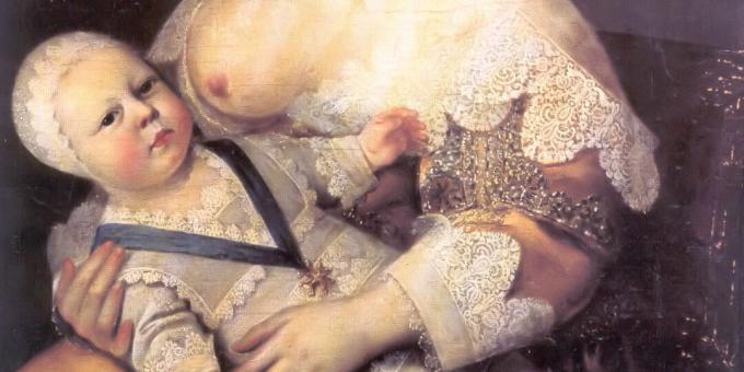 Kinder des Mittelalters: Ludwig XIV. In den Armen der Krankenschwester von Lady Longe de la Girodiere