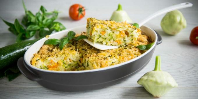 Kürbis-Zucchini-Auflauf mit Käse