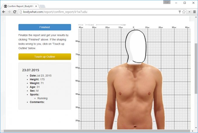 Das virtuelle Körpermodell auf BodyWHAT
