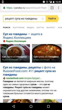 „Yandex“: Suche Rezepte nach Zutaten