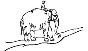 Ein ungewöhnlicher Ansatz, gute Gewohnheiten zu erstellen: Punkt der Fahrer, zu motivieren, die Elefanten und bildet einen Pfad