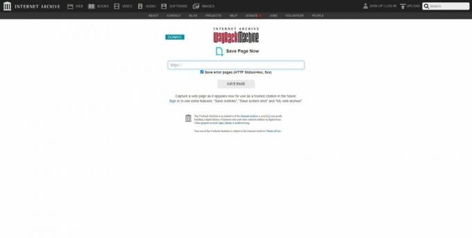 Webarchiv: Klicken Sie auf Seite speichern