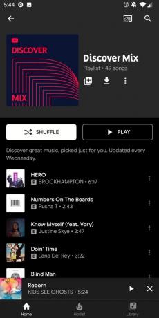 Entdecken Mix Wiedergabeliste in YouTube Music