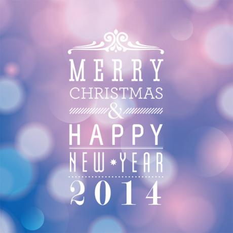 Frohe Weihnachten und Happy New Year 2014 Font Design Vector von jacknet